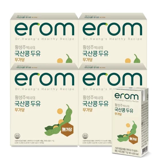 이롬 황성주 박사의 국산콩 두유 무가당, 190ml, 64팩