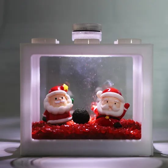 마리모 키우기 세트 DIY 안녕산타 led전구포함 6구블럭어항 키트, 1개