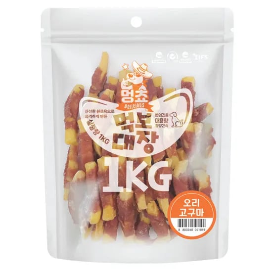 먹보대장 강아지 간식 오리고구마 1kg 1개