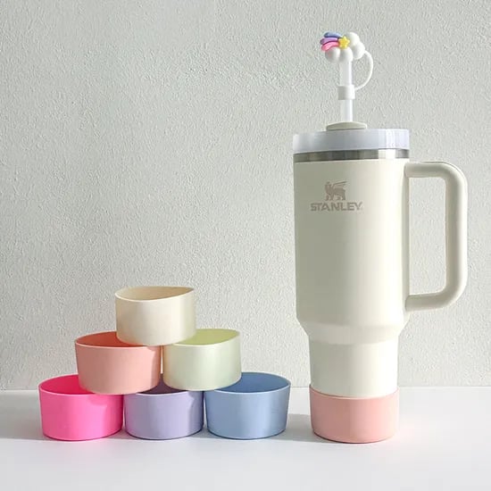 스탠리 호환 실리콘 텀블러 바닥 커버, 라이트핑크, 1개