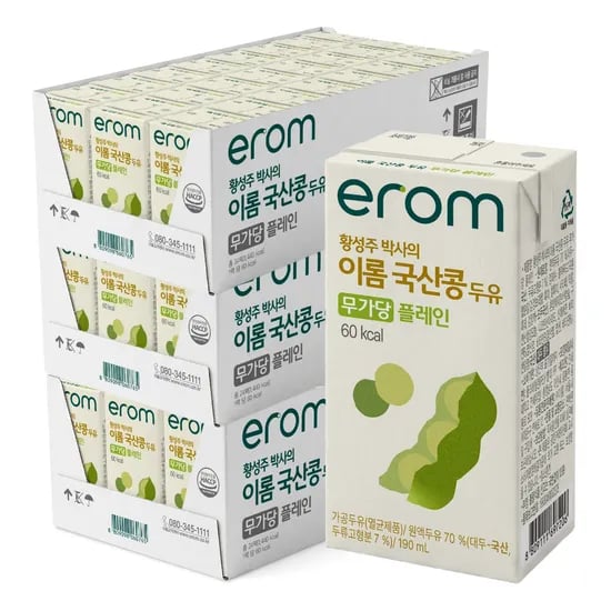 이롬 황성주 박사의 국산콩 두유 무가당, 190ml, 72개