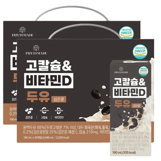 파이토메이드 고칼슘&비타민D 두유 검은콩 선물세트, 190ml, 48개