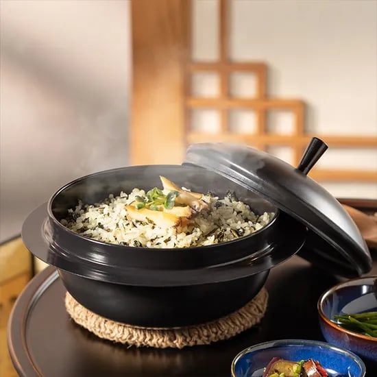 바이마르 솥뚜껑 세라믹 가마솥, 블랙, 1개, 최대커버사이즈 16cm