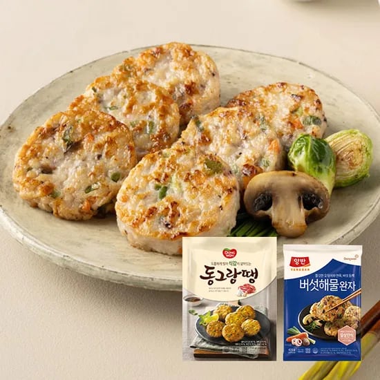 동원, 동그랑땡, 710g, 2봉 + 양반 버섯해물완자, 425g, 2봉