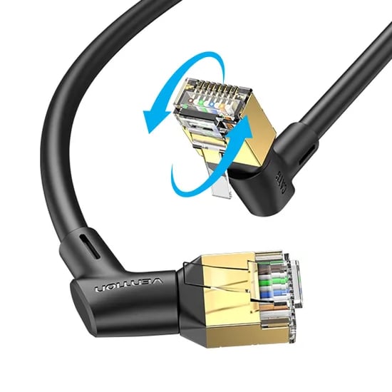 벤션 CAT8 360도 회전 꺾임형 랜케이블 IKL, 블랙, 5m, 1개