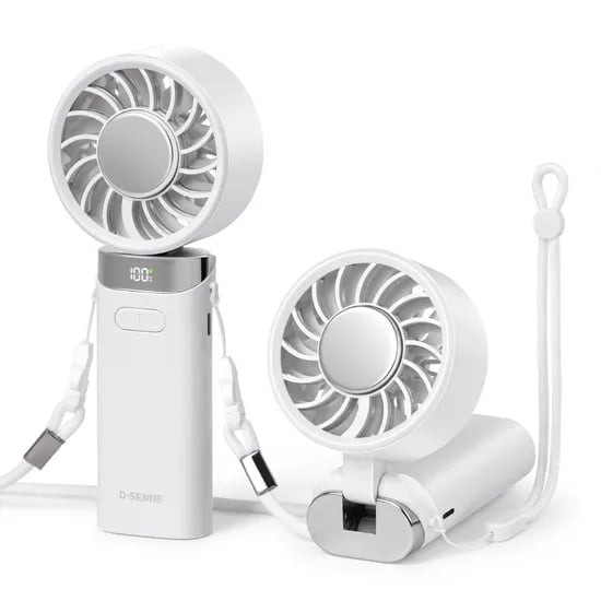디센느 듀얼 스트랩 냉각 휴대용 선풍기 Fan 5, DSF5, 퓨어 화이트, 1개