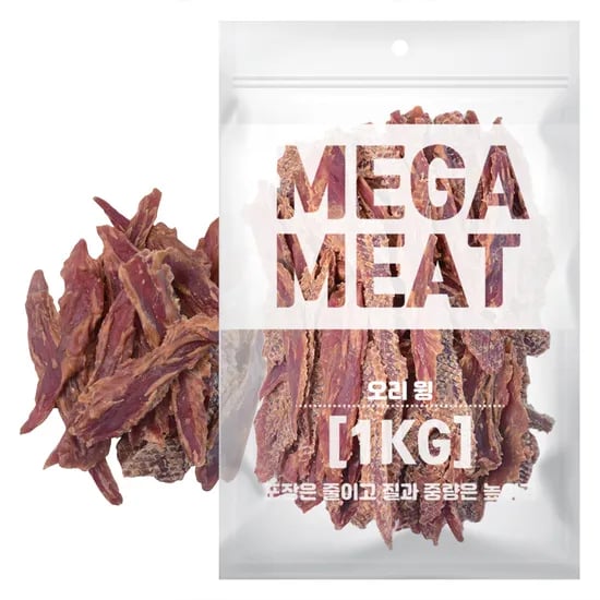 메가미트 강아지 간식, 오리윙, 1kg, 1개