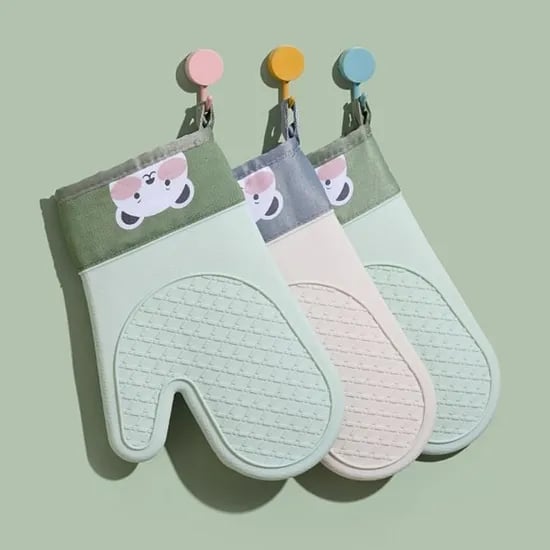 RizPick 내열 곰돌이 실리콘 벙어리 주방장갑, 아이보리, 2p세트, 1개
