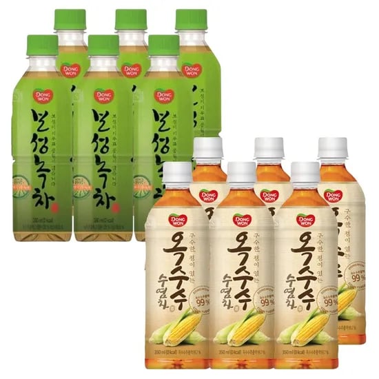 동원, 보성녹차, 350ml, 12개 + 옥수수수염차, 350ml, 12개
