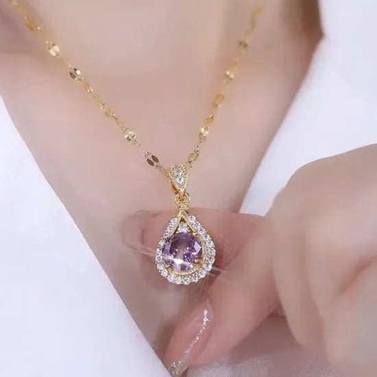 독소 싹 비워주는 디톡스 퍼플링 목걸이, 40cm, 퍼플, 2개