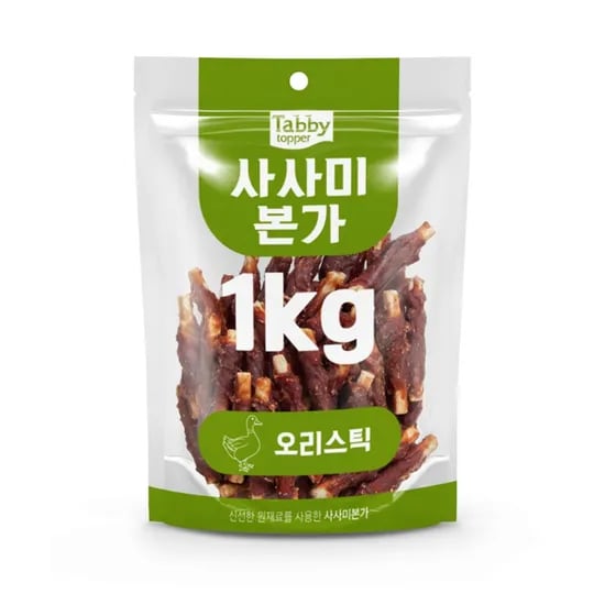 테비 고런치 대용량 강아지간식, 사사미본가 오리스틱, 1kg, 1개