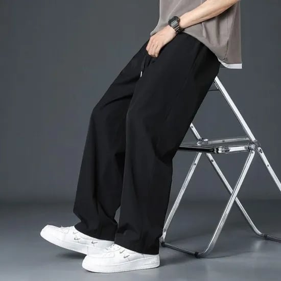 쿨링 아이스 와이드 팬츠, 차콜, 5XL(36-38인치), 1개