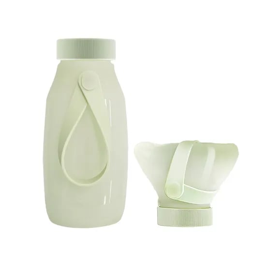 홈하우스 국산 프리미엄 실리콘 텀블러 물병 물통 핸디 보틀, 올리브, 400ml, 1개