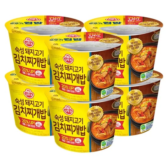 오뚜기 컵밥 숙성 돼지고기 김치찌개밥, 310g, 6개