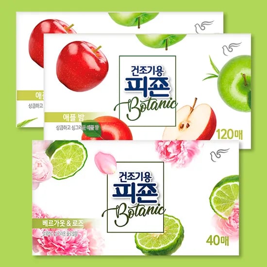 건조기용 피죤 보타닉, 애플 밤, 120매, 2개