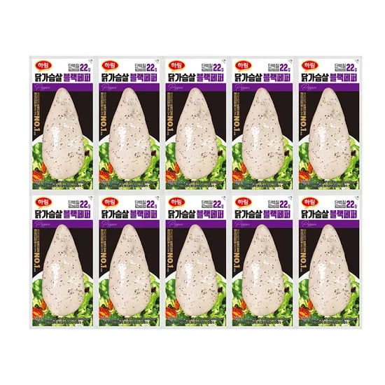 하림 닭가슴살 블랙페퍼, 100g, 10개