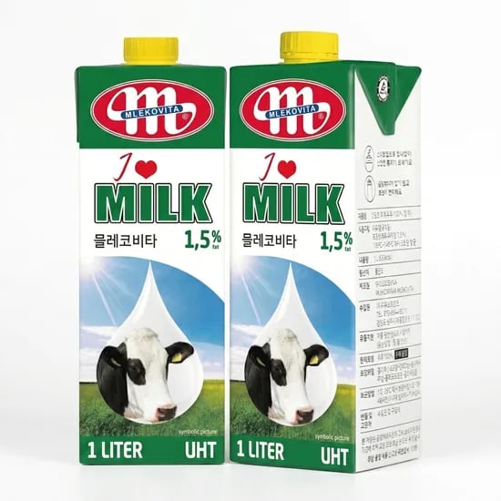 믈레코비타 아이러브밀크 저지방, 1l, 12개