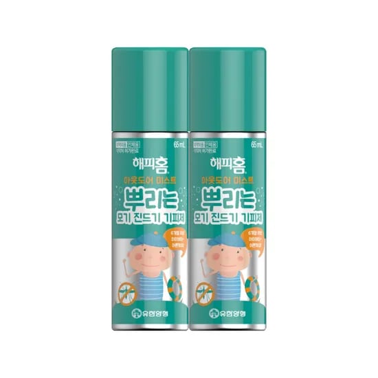 유한양행 해피홈 아웃도어 미스트, 65ml, 2개