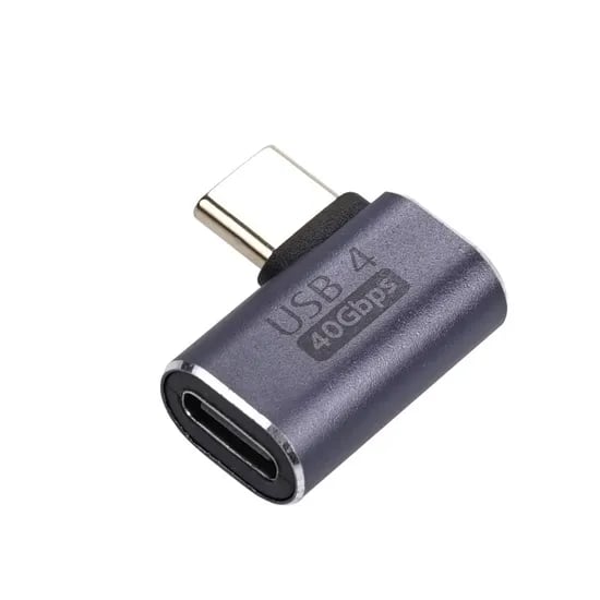 컴스마트 USB4.0 C타입 기억자 꺽임 연장 젠더 고속충전 데이터동기화 커넥터 JA054, 퍼플, 2.15cm, 50개