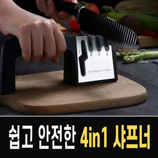 하우스팁 4 in 1 포인원 칼갈이 블랙 1개