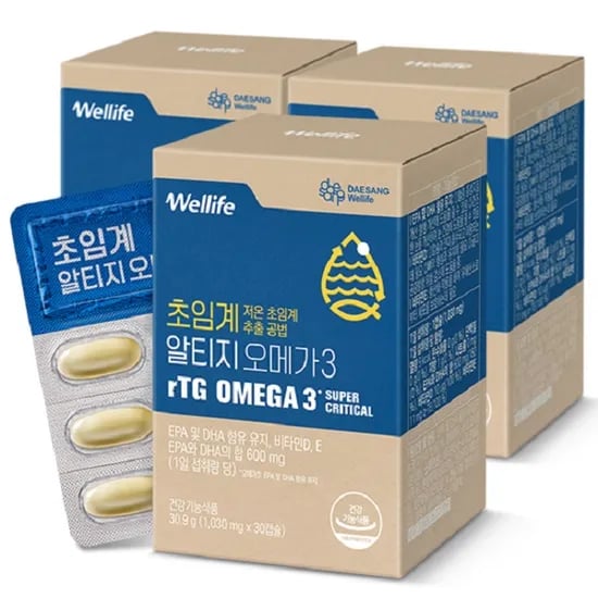 대상웰라이프 초임계 알티지 오메가3, 30캡슐, 3박스