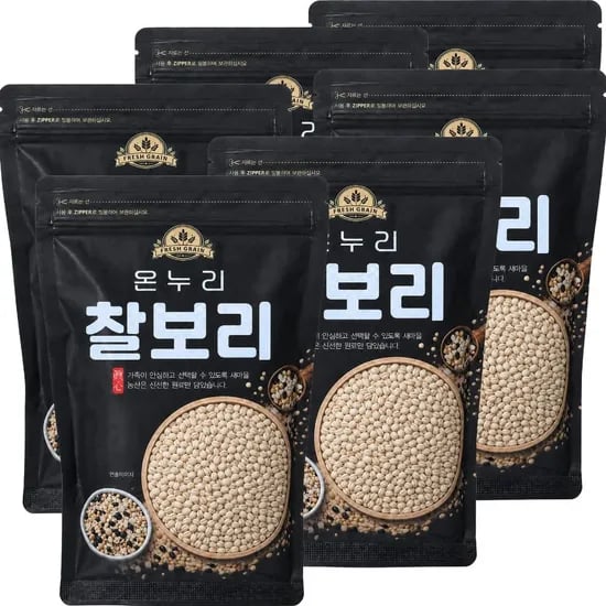 새마을농산 국산 햇 찰보리, 500g, 6봉