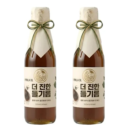 들녘 전통압착 더 진한 통들깨 백퍼센트 들기름, 350ml, 2개