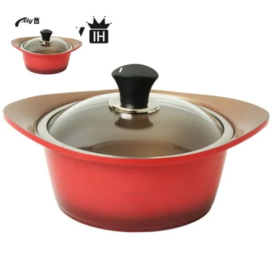 퀸센스 러블리 IH 세라믹 양수냄비, 레드, 20cm, 1개