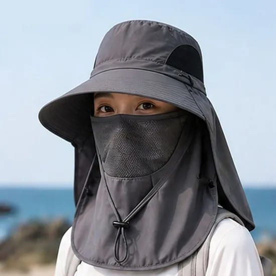 사파리 쿨링 썬가드 햇, 블랙, 1개