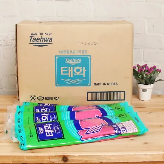 태화 고무장갑, L, 꽃밴, 핑크, 100켤레, 1개