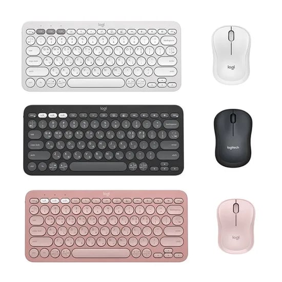 로지텍 K380S+M240 블루투스 키보드 마우스 세트, 수신기 미제공, 텐키리스, 화이트, 1개