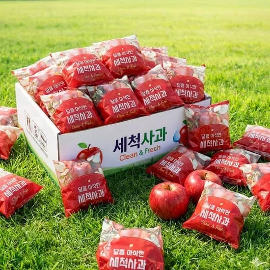 세척사과, 최대15brix, 마트납품용, 꿀사과, 2kg, 1박스