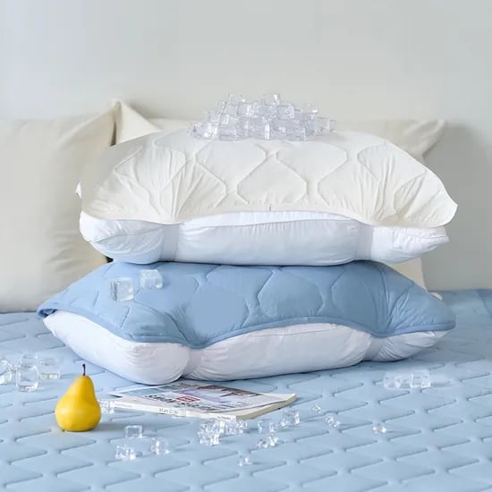 보드레잠 베개솜, 4개 + 베개커버, 블루그레이, 50x70cm, 2개 + 아이보리, 50x70cm, 2개