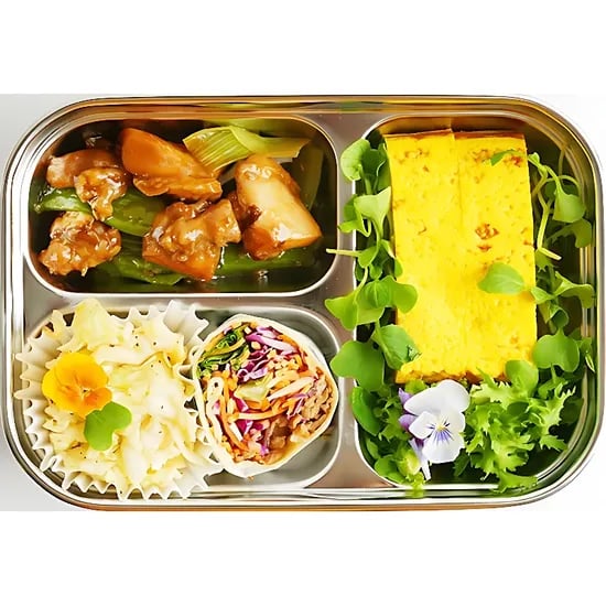 올품락 역3구 스텐 식판 세트, 오렌지, 2개