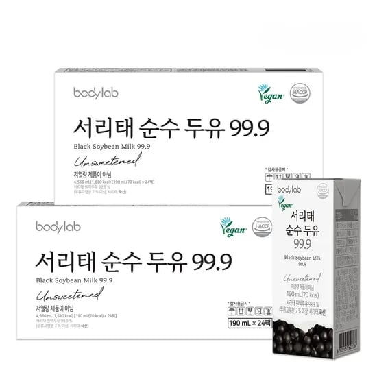 바디랩 서리태 순수두유, 190ml, 48개