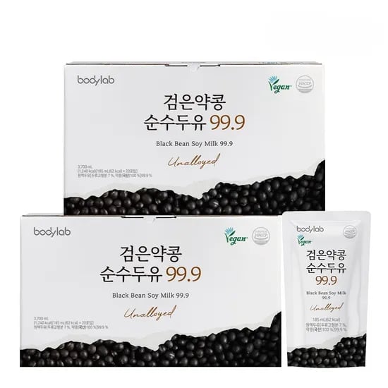 바디랩 검은콩 순수 두유 99.9, 185ml, 20포, 2박스
