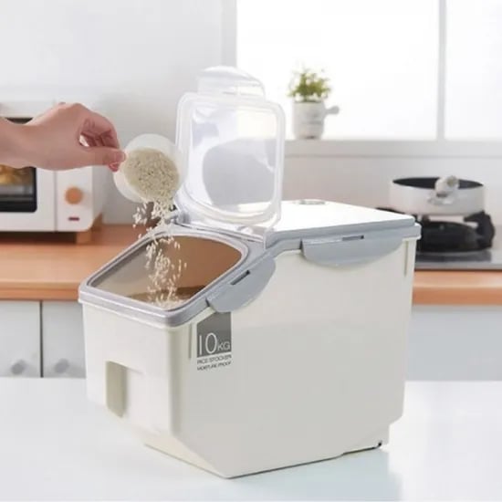 데모트 오픈캡 모노 쌀보관통, 그레이, 10kg, 1개