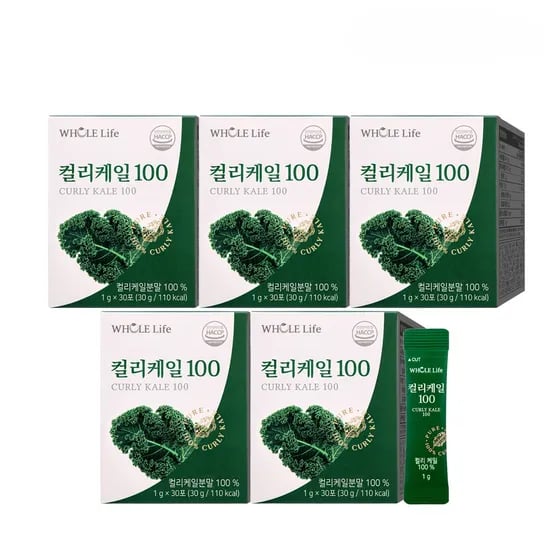 홀라이프 컬리케일100, 1g, 30포, 5박스