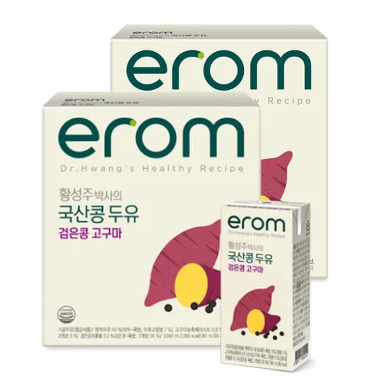 이롬 황성주 박사의 국산콩 두유, 검은콩 고구마, 190ml, 32개