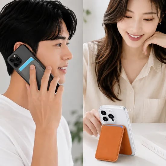 맥세이프 거치대 겸용 카드지갑 홀더, 오렌지, 1개