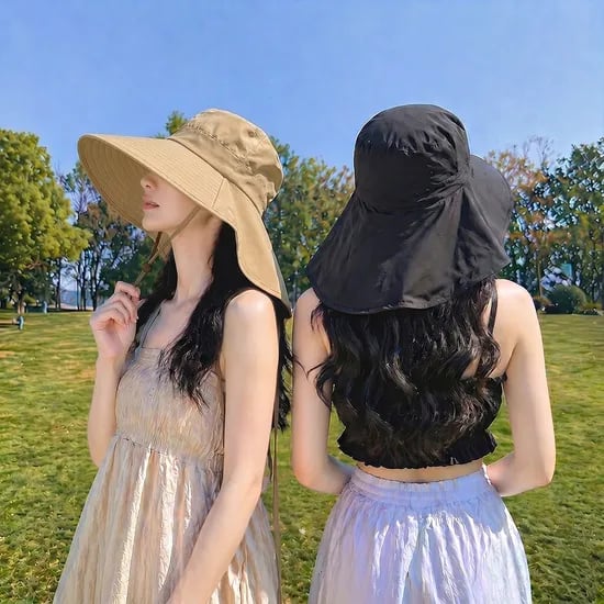 깨비다 와이드 플랩캡, 베이지+블랙, free, 1세트