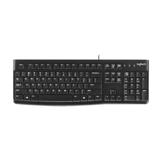 로지텍 K120NEW USB 유선 키보드, 블랙, 멤브레인, 키스킨 포함, 1개
