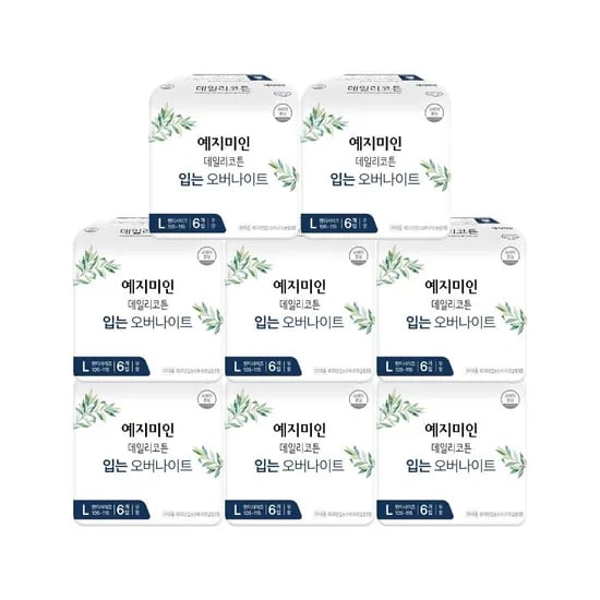 예지미인 데일리코튼 입는 오버나이트, 대형, 6개입, 8팩