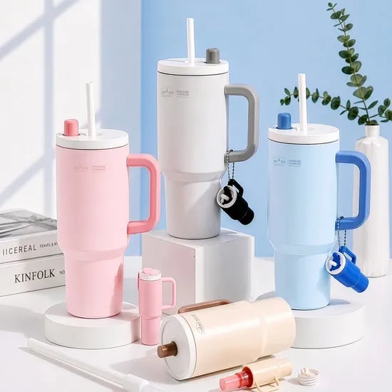 디유 하이제닉 위생 빨대 텀블러, 핑크그레이, 750ml, 2개입, 1개