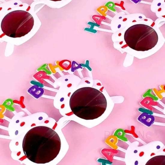 케이크 선글라스 파티소품 파티안경 생일안경 재미있는안경 코스프레안경, 화이트, 1개