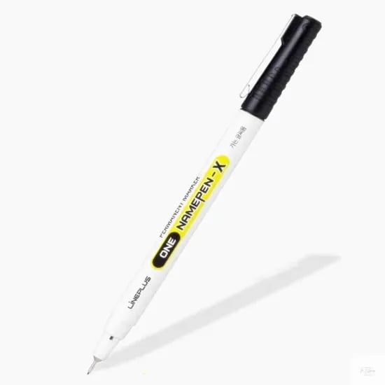 LiNEPLUS 원네임펜 X 가는 글씨용, 청색, 0.4mm, 1개