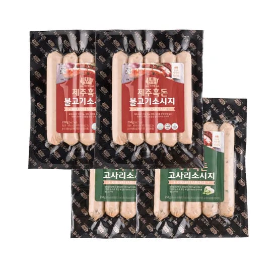제주햄 제주흑돈 소시지, 불고기, 250g, 2개 + 고사리, 250g, 2개