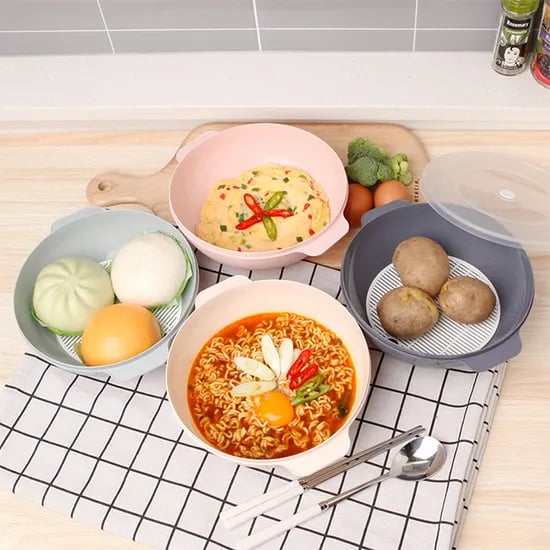 가쯔 쿡스 전자레인지 찜기 라면용기 특대, 인디핑크, 1L, 2개
