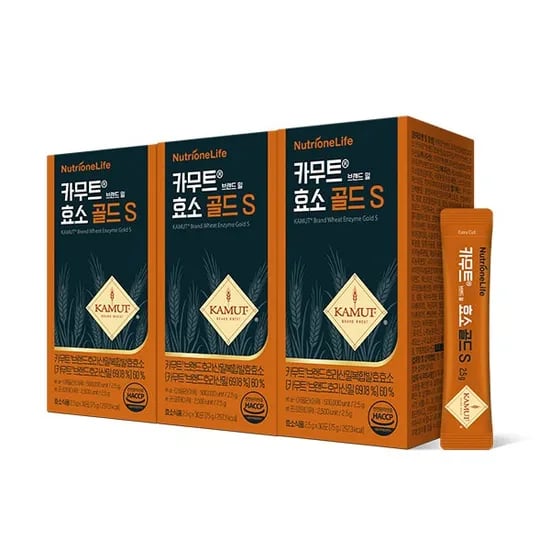 뉴트리원 카무트 브랜드 밀 효소 골드 S, 30포, 3개