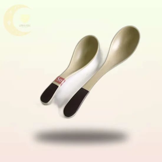 투톤 브라운베이지 멜라민 우동스푼, 대, 1개